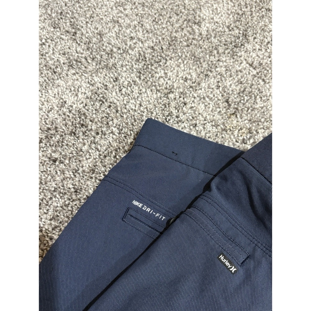 Hurley Nike Dri-FIT Chino Shorts Mens 28 Navy Blue Hybrid Walk Shorts